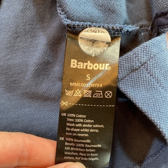 Barbour Men's Tartan Pique Polo Short Sleeve in Dark Denim - Picture 10 of 11